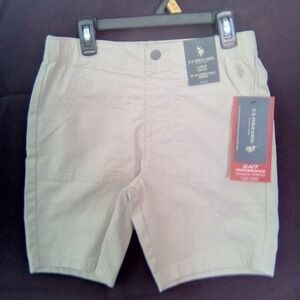 Polo Assn Boys Large 10-12 Beige Play-Formance Technical Stretch Shorts
